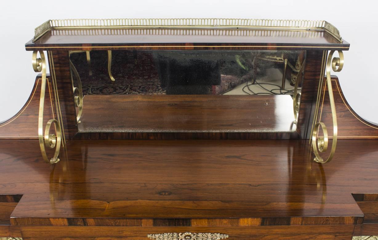 English 19th Century Regency Rosewood Chiffonier Sideboard