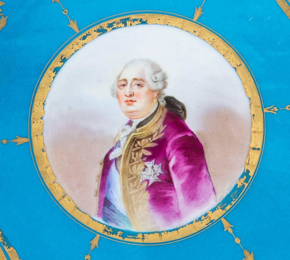 French Antique Sevres Porcelain Charger of Louis XVI, 18th Century