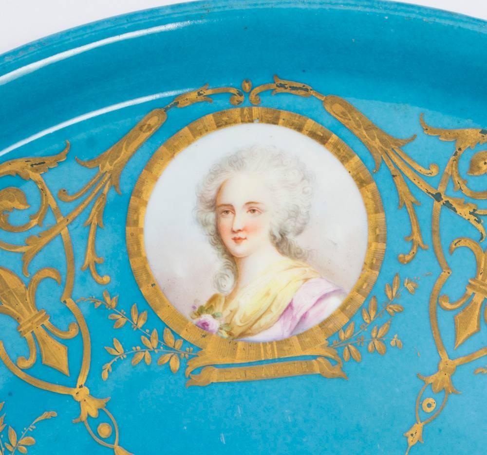 Mid-18th Century Antique Sevres Porcelain Charger of Louis XVI, 18th Century