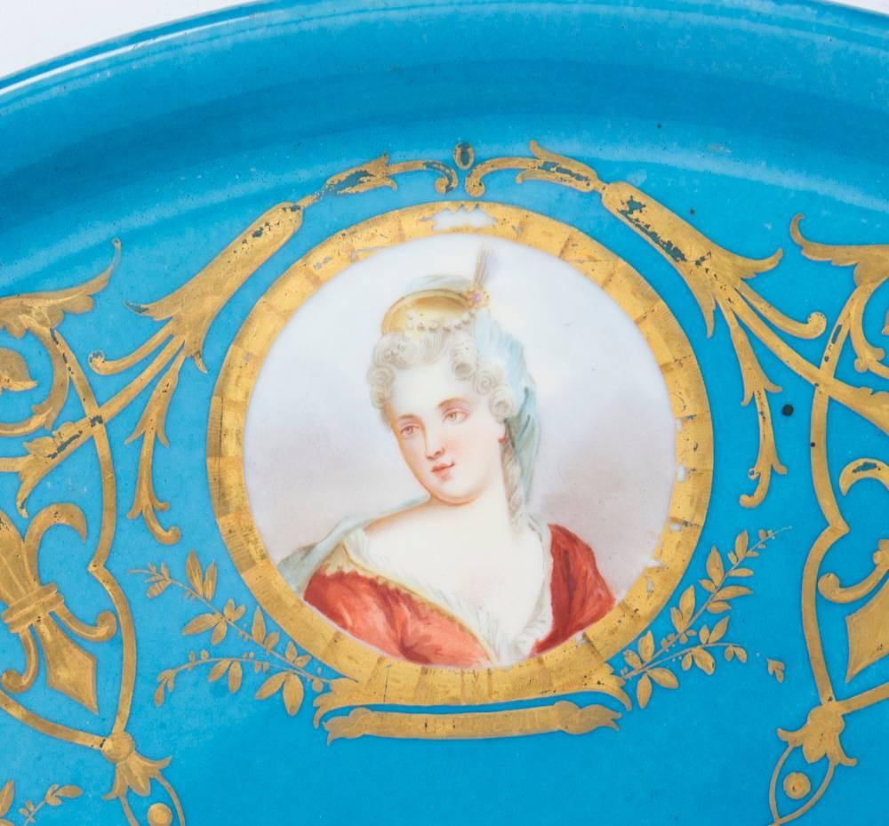 Antique Sevres Porcelain Charger of Louis XVI, 18th Century 2