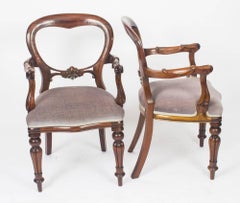 Vintage Set of Ten Victorian Style Balloon Back Dining Chairs