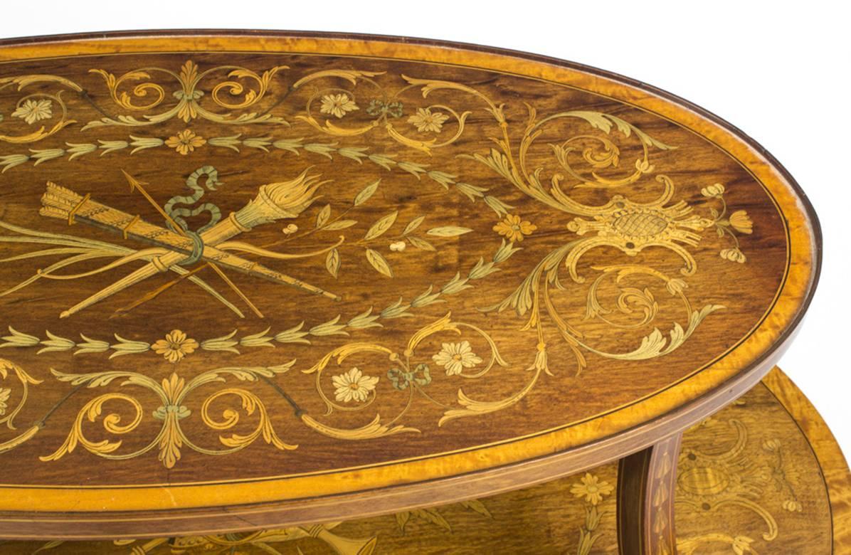 19th Century English Mahogany & Satinwood Etagere Tray Table For Sale 3