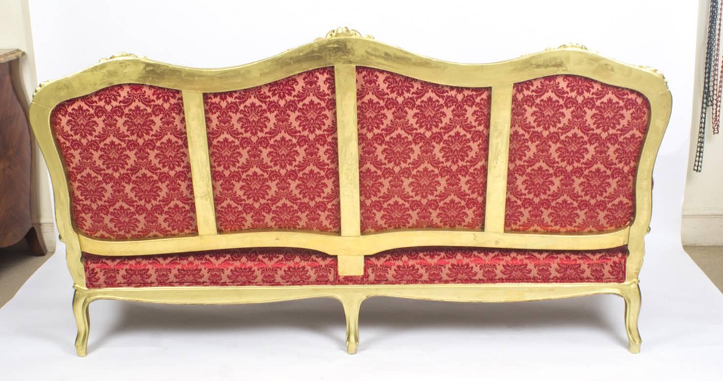 19th Century French Giltwood Framed Canape' Settee from Humewood Castle For Sale 2