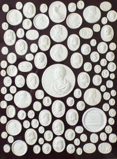 Antique Grand Tour Intaglios Giltwood Framed, 19th Century