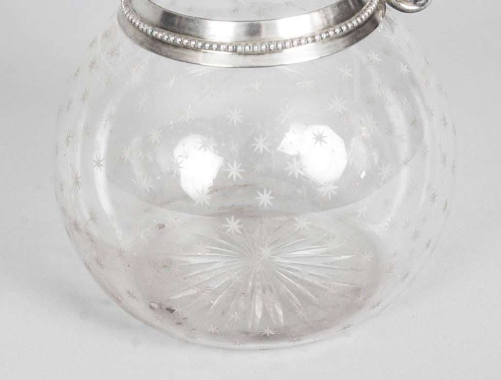 Antique Victorian Silver and Crystal Claret Jug Ewer W & G Sissons, 1864 In Excellent Condition In London, GB