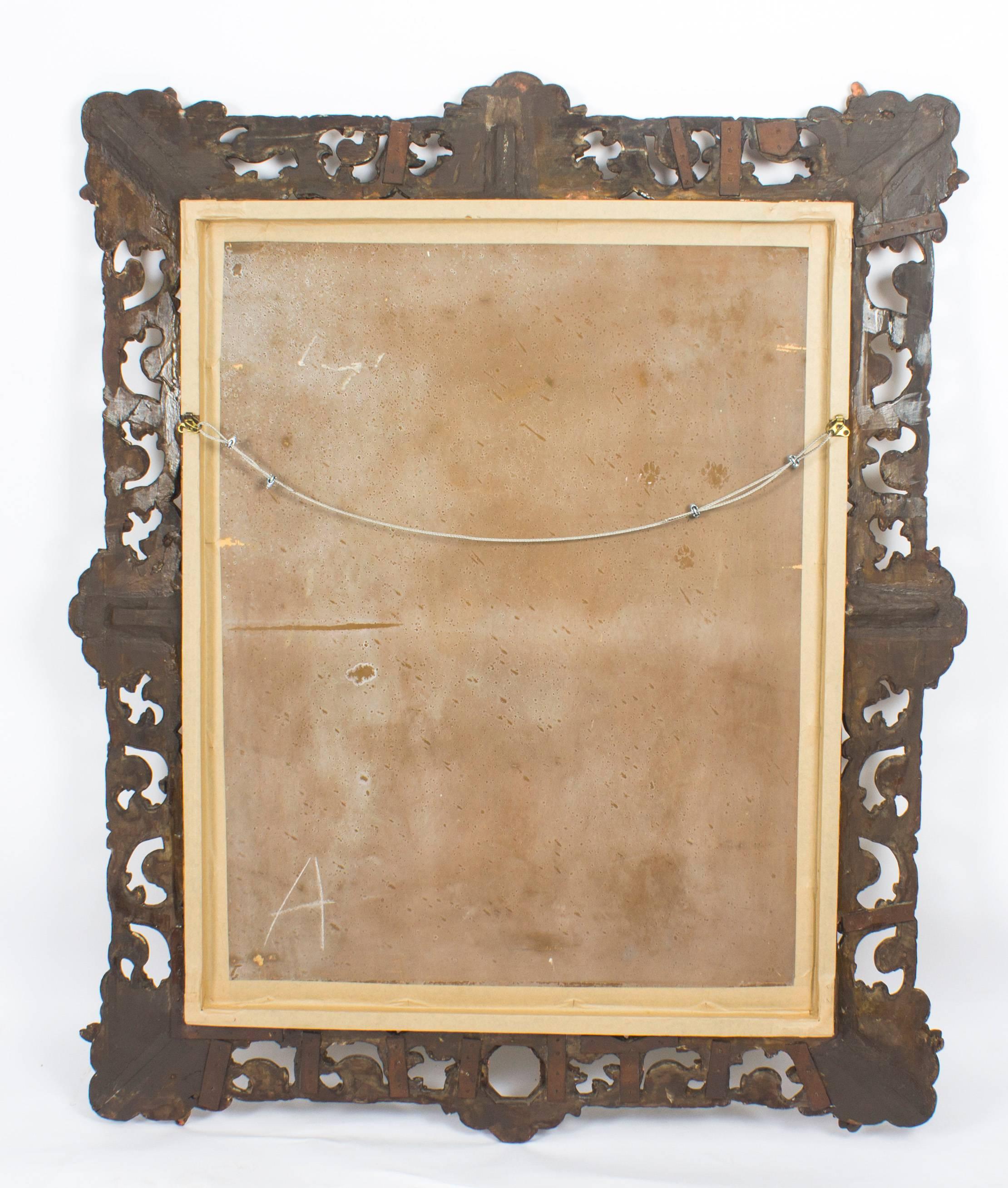 Antique Italian Gilded Florentine Mirror, 18th Century 3