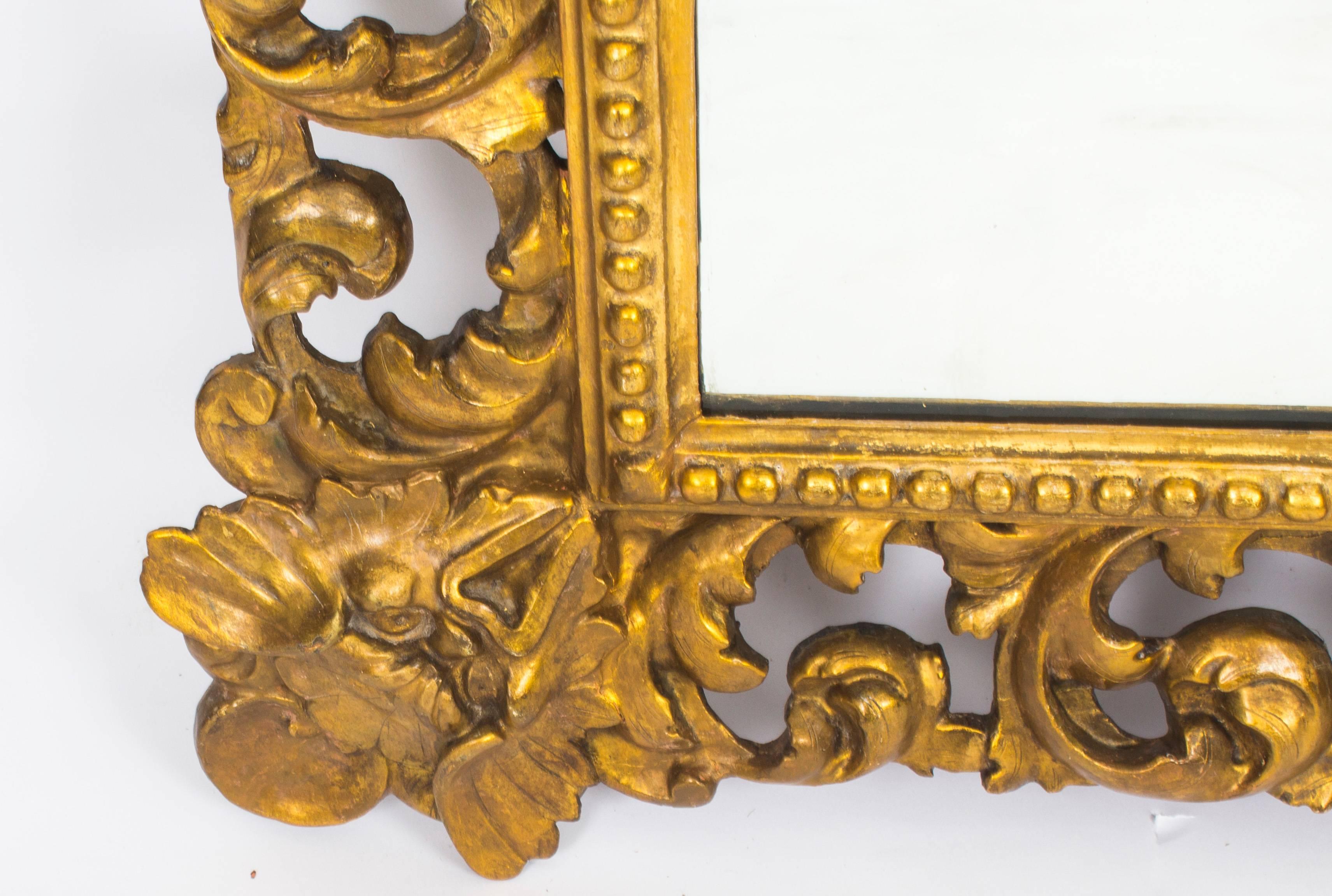 Late 18th Century Antique Italian Gilded Florentine Mirror, 18th Century