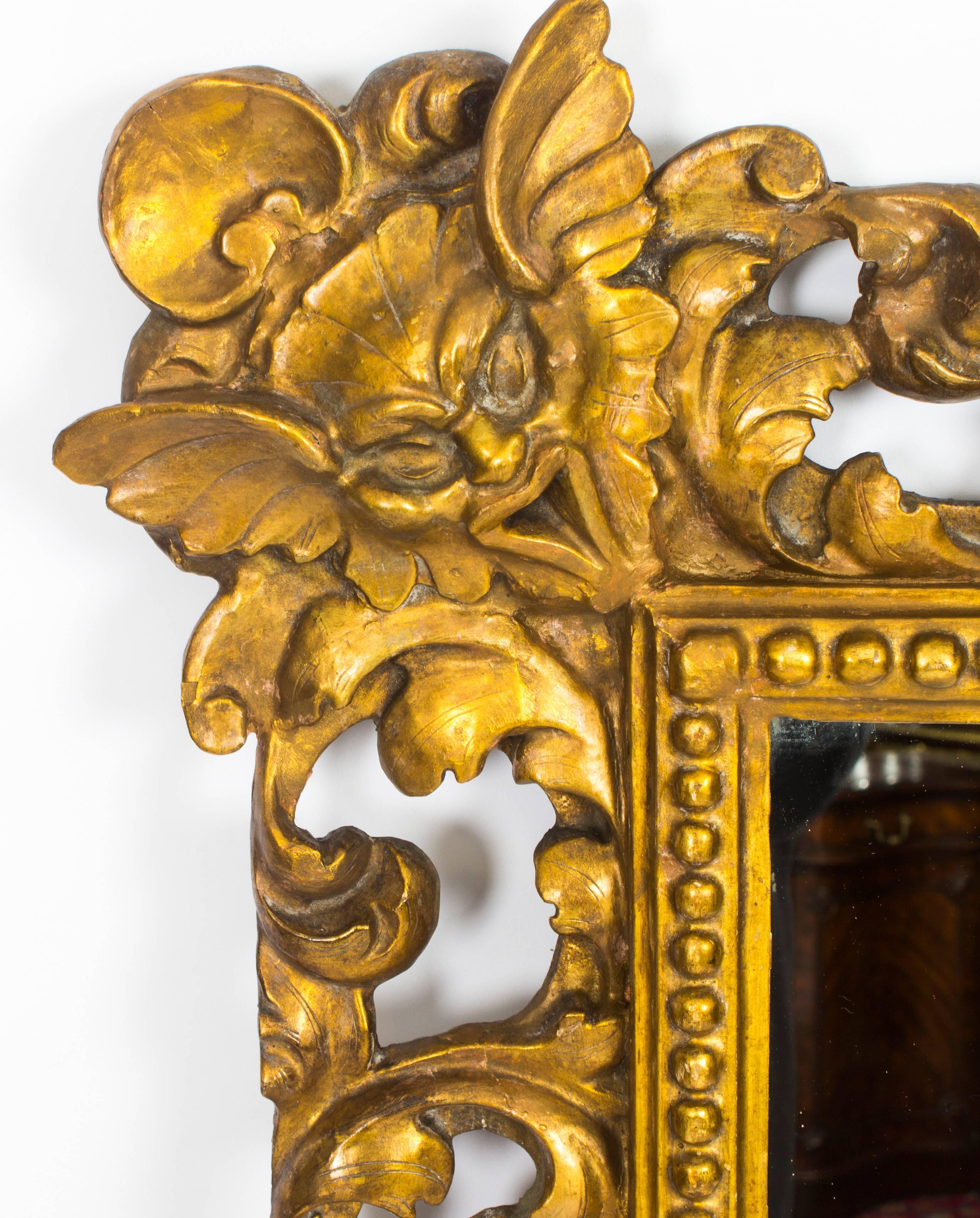 Antique Italian Gilded Florentine Mirror, 18th Century 1