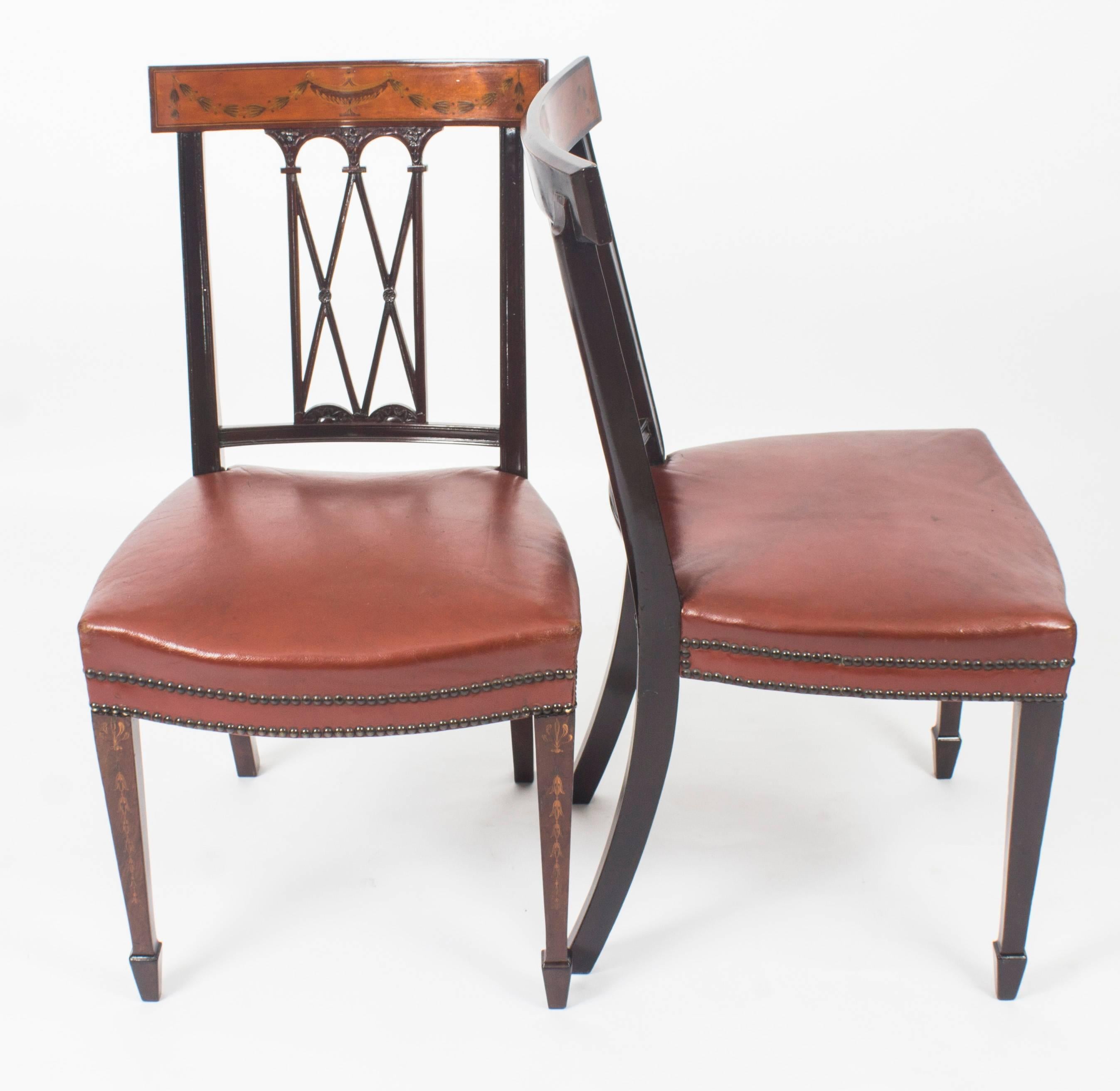 Late 19th Century Antique Set 12 Victorian Dining Chairs by Edwards & Roberts, 19th Century