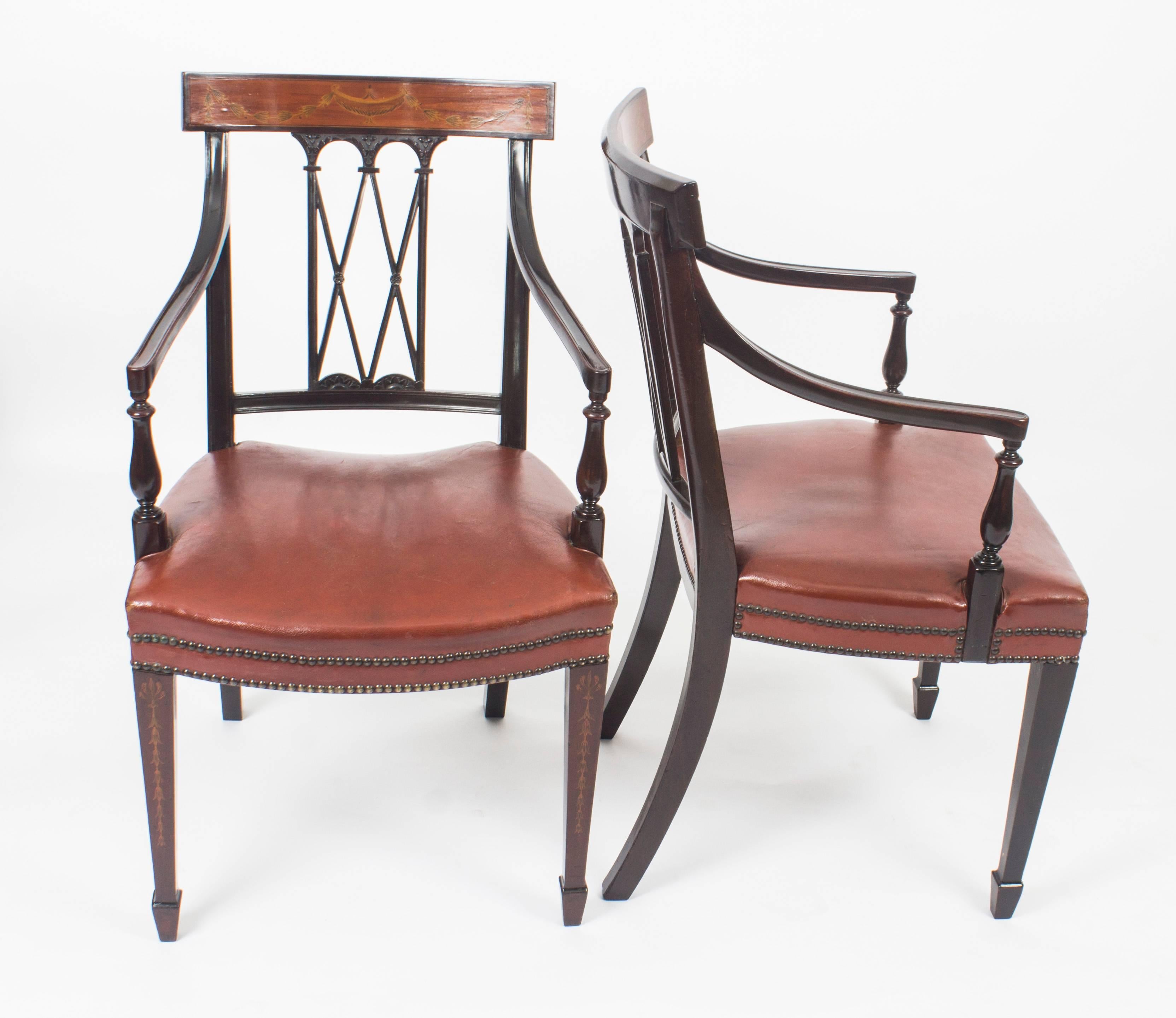 A superb and rare set of twelve late Victorian dining chairs by the renowned maker and retailer Edwards & Roberts, circa 1880 in date and comprising ten side chairs and two armchairs.

This wonderful set was accomplished in mahogany, with intricate