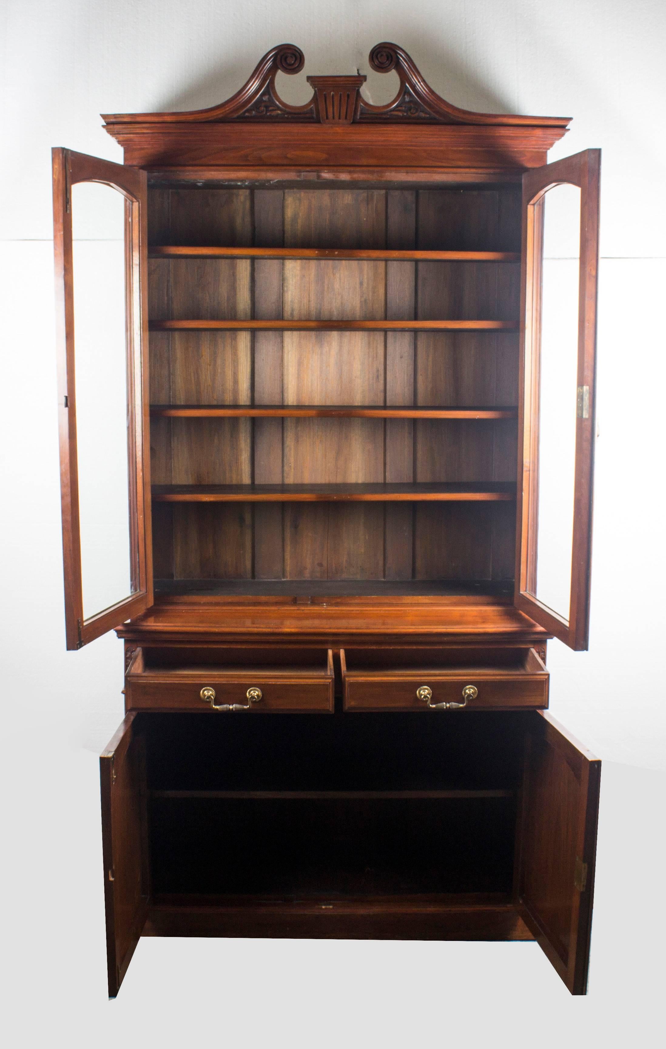 Antique Edwardian Figured Walnut Bookcase, 19th Century 4