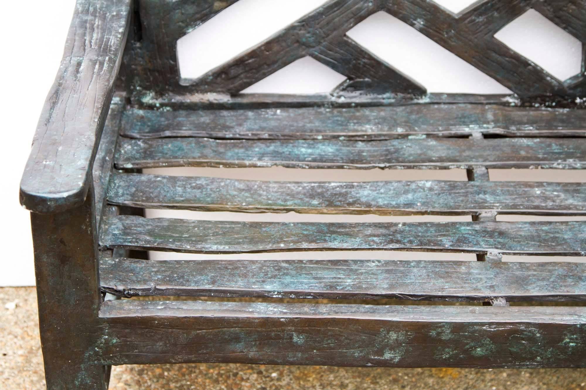 Stunning Lifesize Bronze Albert Einstein on a Garden Bench 20th Century 4