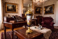 Antique Bleu Royale Sèvres Porcelain Ormolu Table Lamp, 19th Century