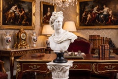 Vintage Composition Marble Bust of Apollo on a Pedestal, 20th Century