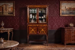 Antique Edwardian Inlaid Display Cabinet by Edwards & Roberts 19th Century