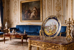 Antique French Sevres Cabinet Plate Medieval Battle Scene, 19th Century