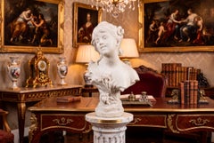 Antiguo busto-retrato de mármol de Carrara de Auguste Moreau, siglo XIX