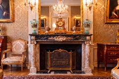 Antique Pair of French Bleu Celeste Porcelain Urns 19th Century