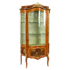 Antique French Vernis Martin Vitrine Display Cabinet 19th Century