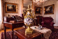 Antique French Louis XVI Revival Ormolu Mounted Marble Table Lamp 1860s