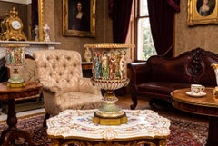 Antique Italian Naples Capodimonte Urn 19th Century