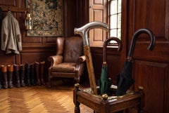 Antique Continetal Silver Ebonized Walking Cane Stick Late 19th Century