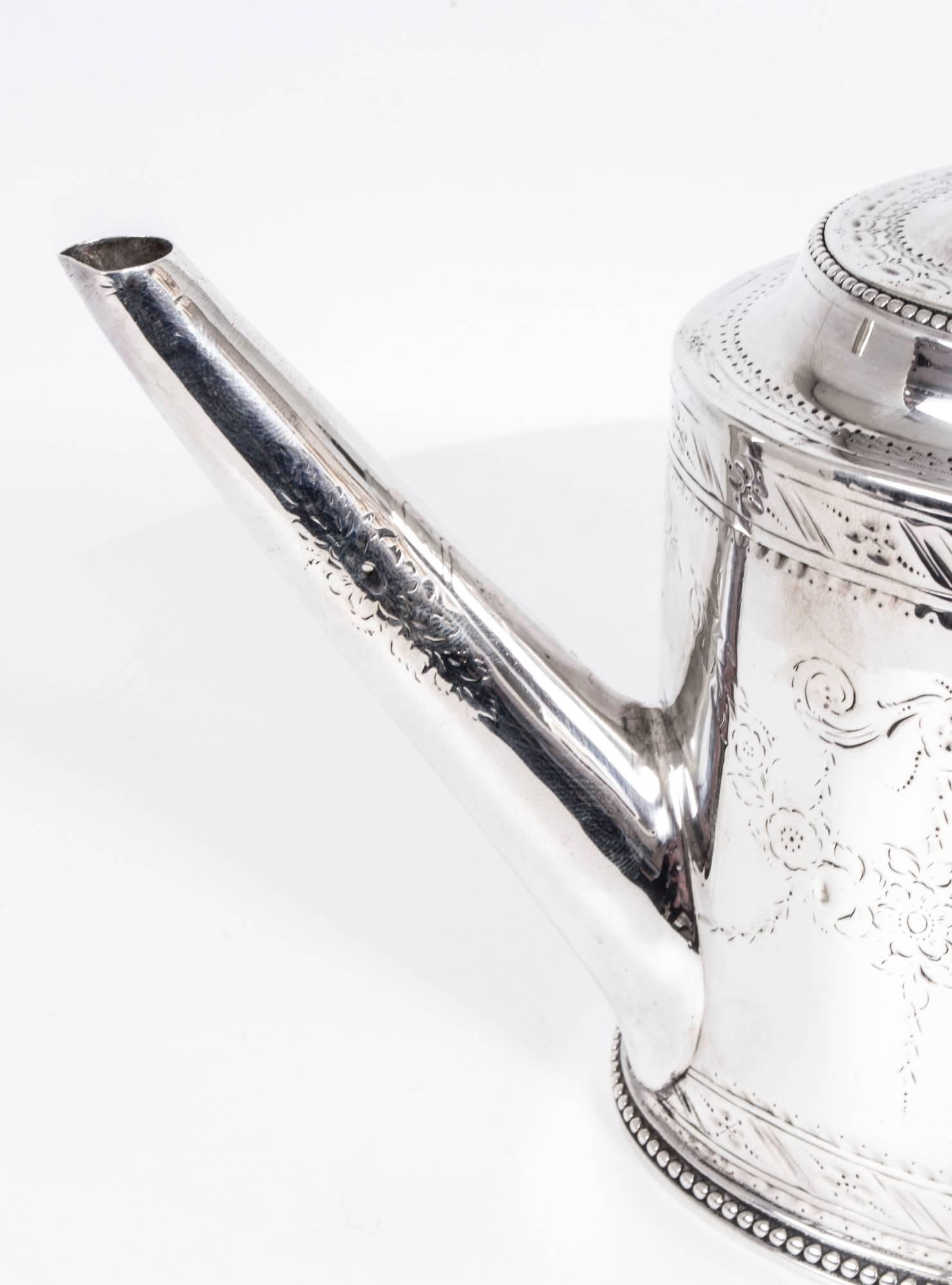 Antique Hester Bateman Sterling Silver Teapot Pot, 1783 1