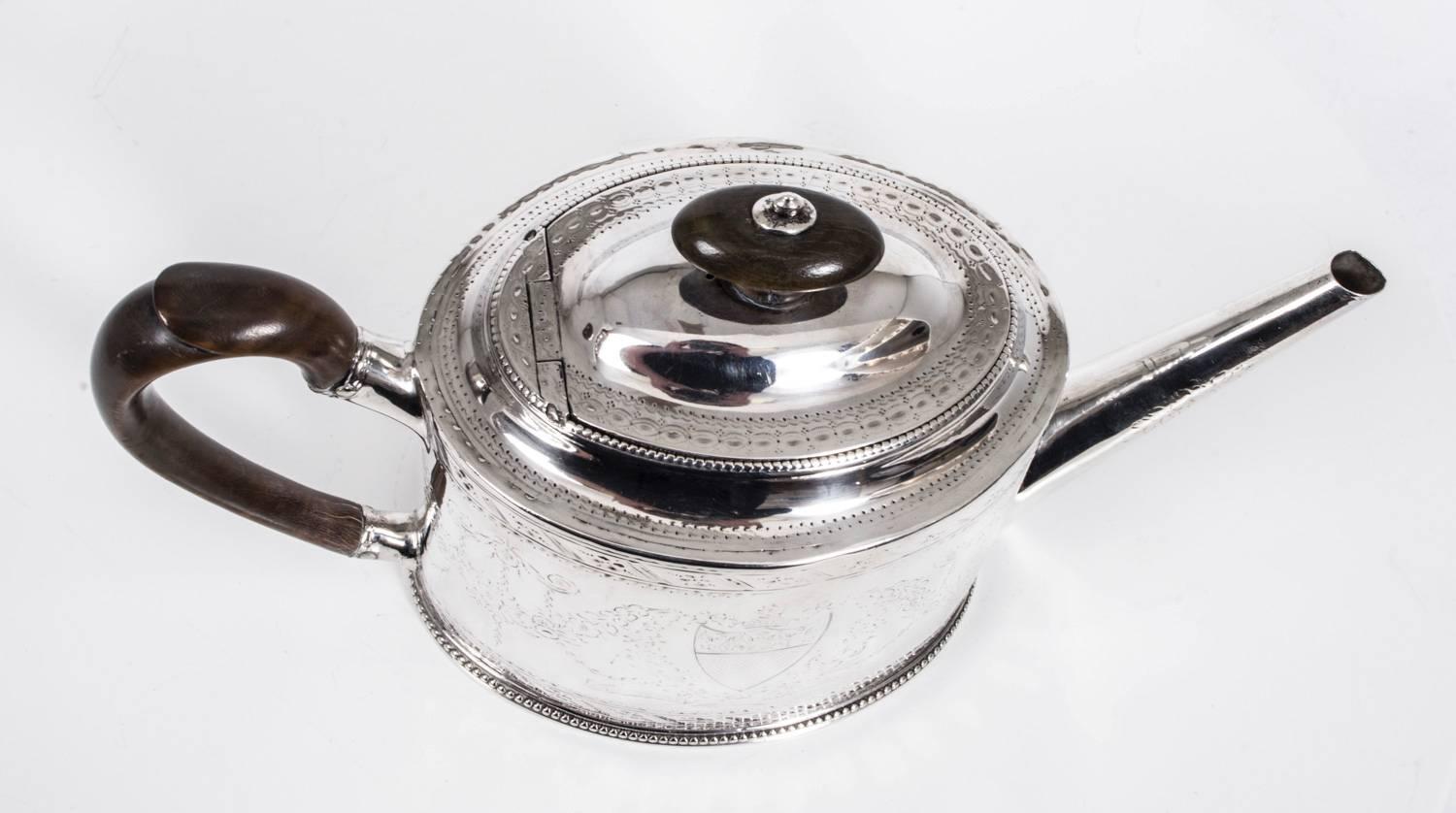 Antique Hester Bateman Sterling Silver Teapot Pot, 1783 2
