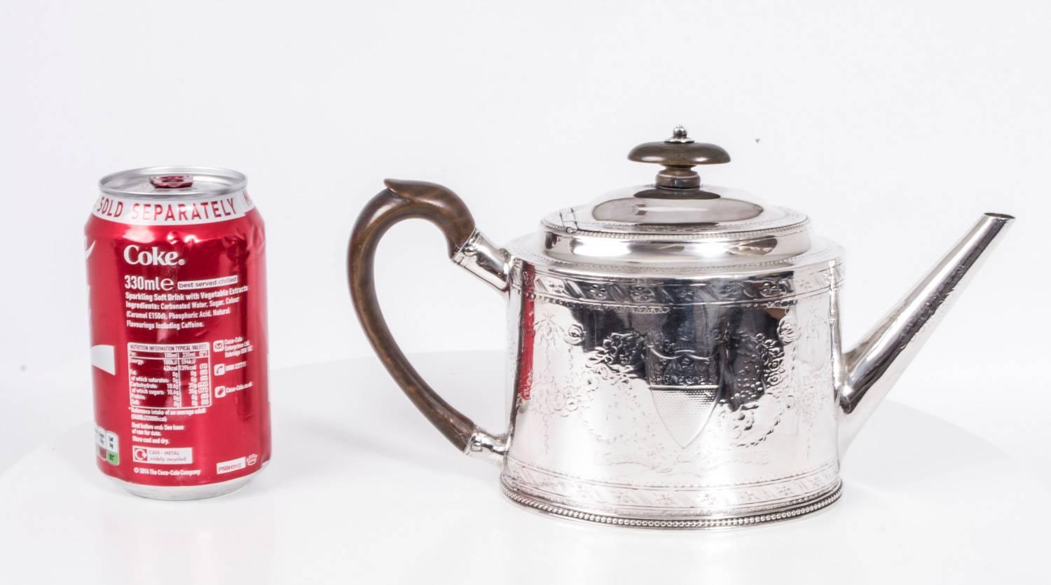 Antique Hester Bateman Sterling Silver Teapot Pot, 1783 5