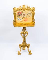 19th Century Victorian Giltwood Fire Screen