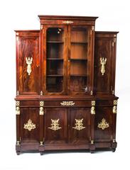 19th Century Empire Mahogany Bookcase Cabinet