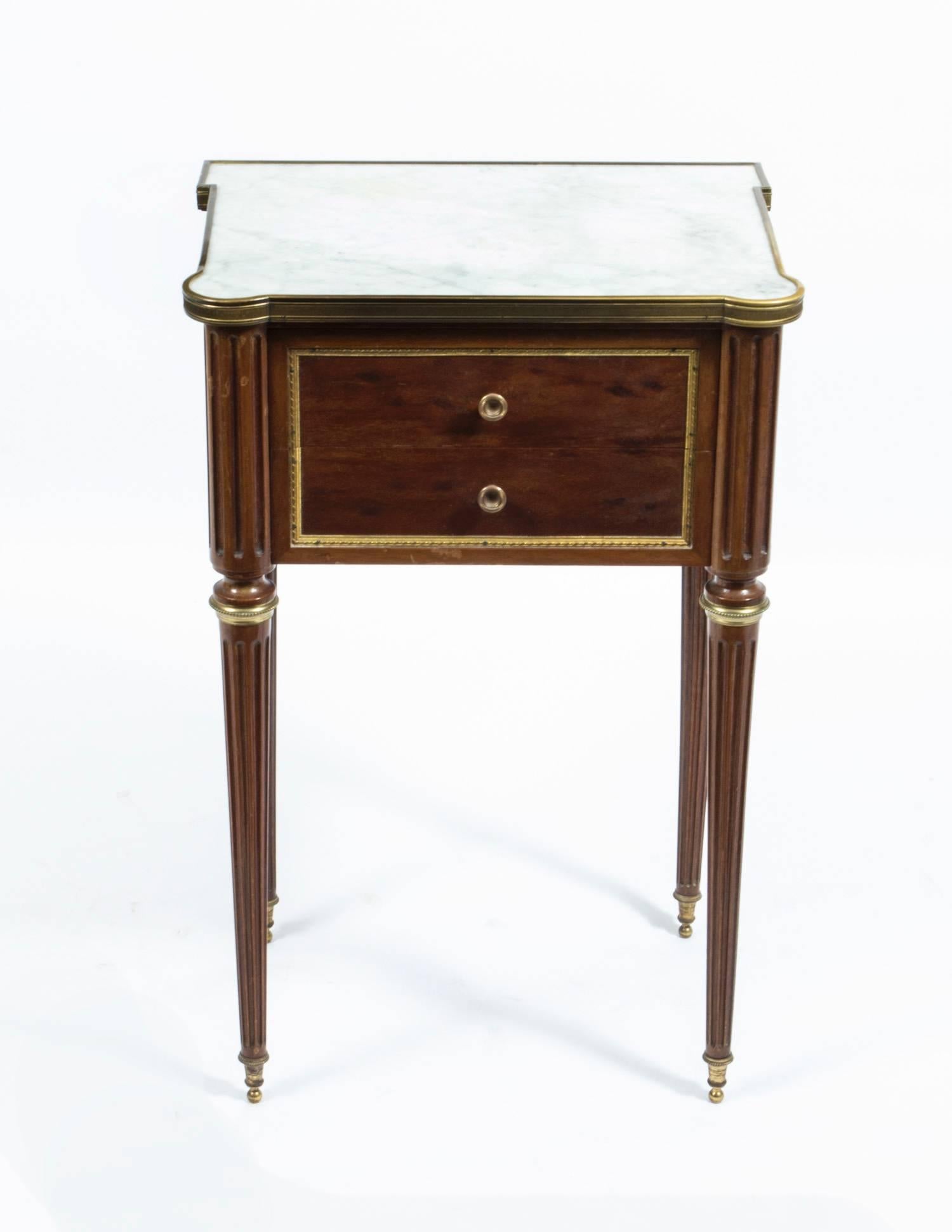 Early 20th Century Antique Pair French Empire Style Bedside Cabinets, circa 1900