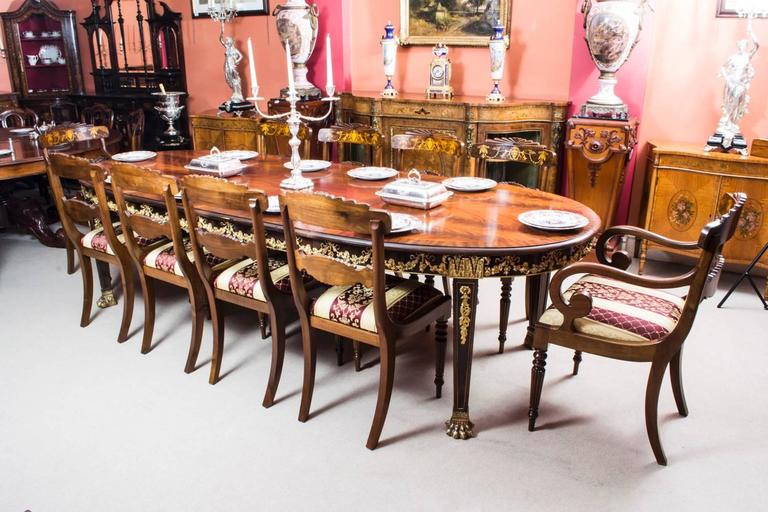 Antique Flame Gany Ormolu Dining Table And Ten Chairs At 1stdibs Antique Flame Gany Ormolu Dining Table And Ten Chairs For 5