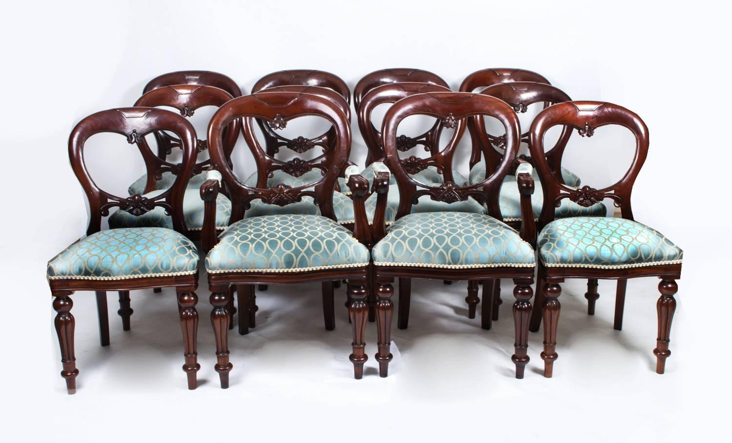 Antique Victorian Oval Dining Table and Eight Chairs, circa 1860 In Excellent Condition In London, GB