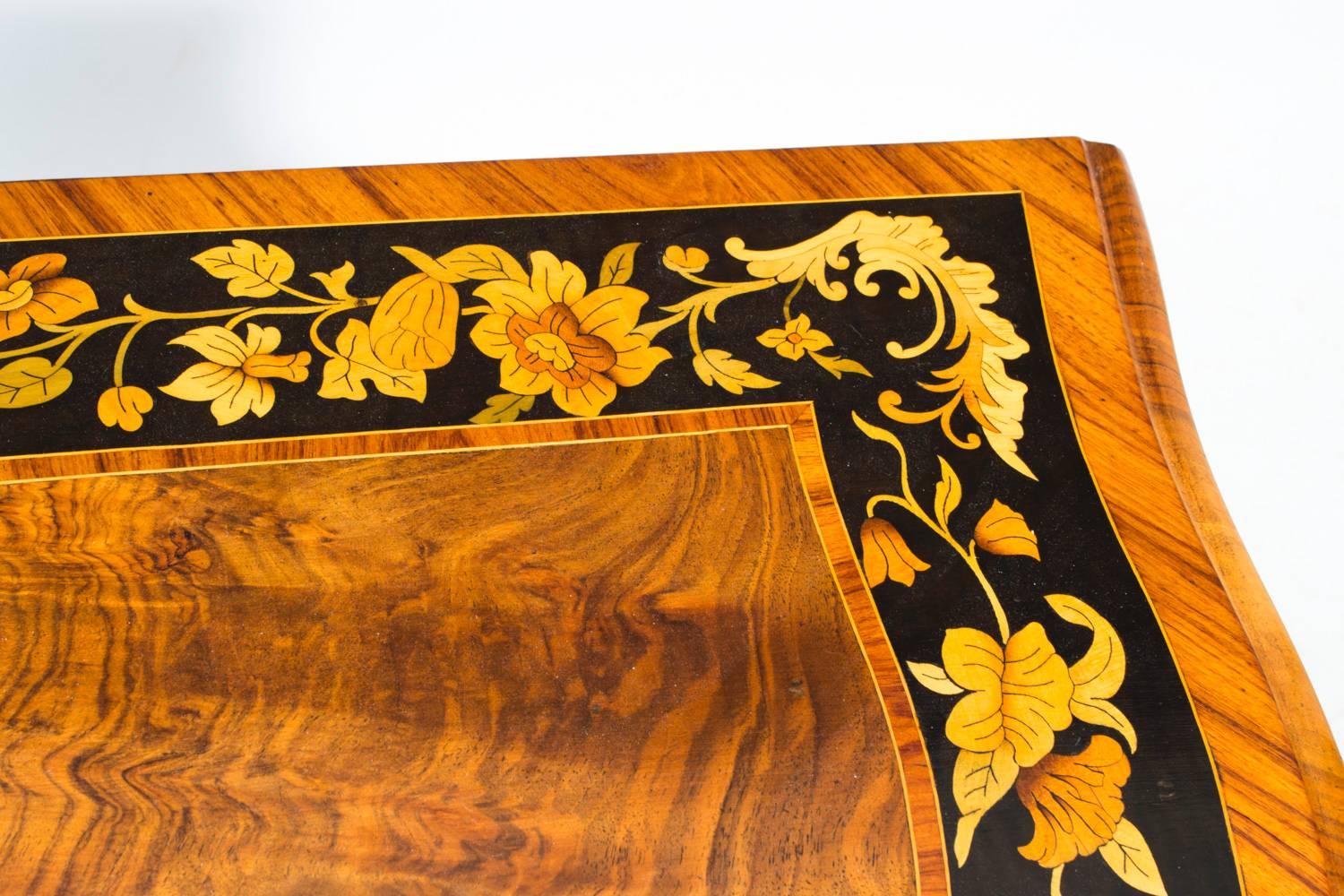 Mid-19th Century Antique French Card Table with Porcelain Plaques, circa 1880