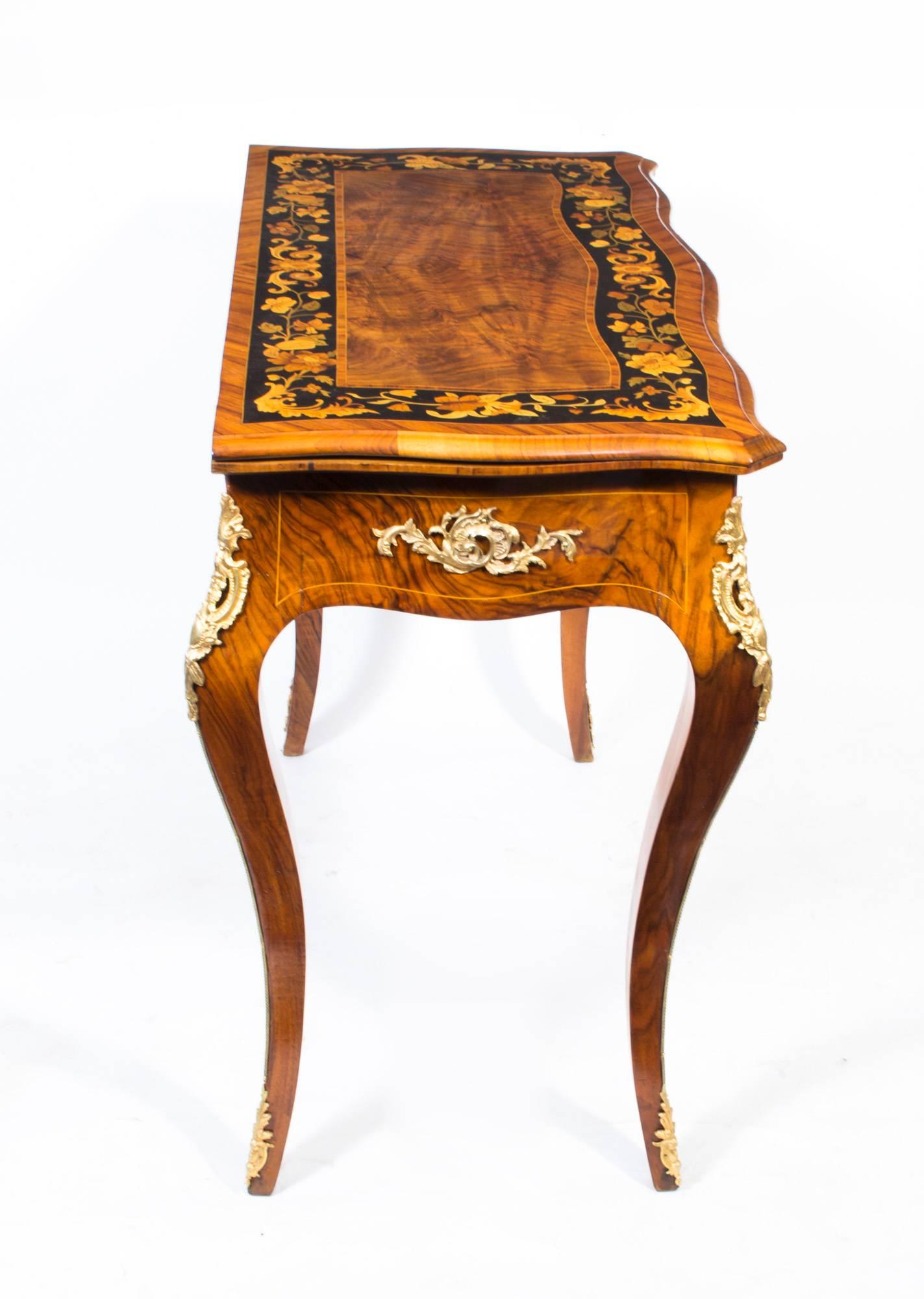Antique French Card Table with Porcelain Plaques, circa 1880 2