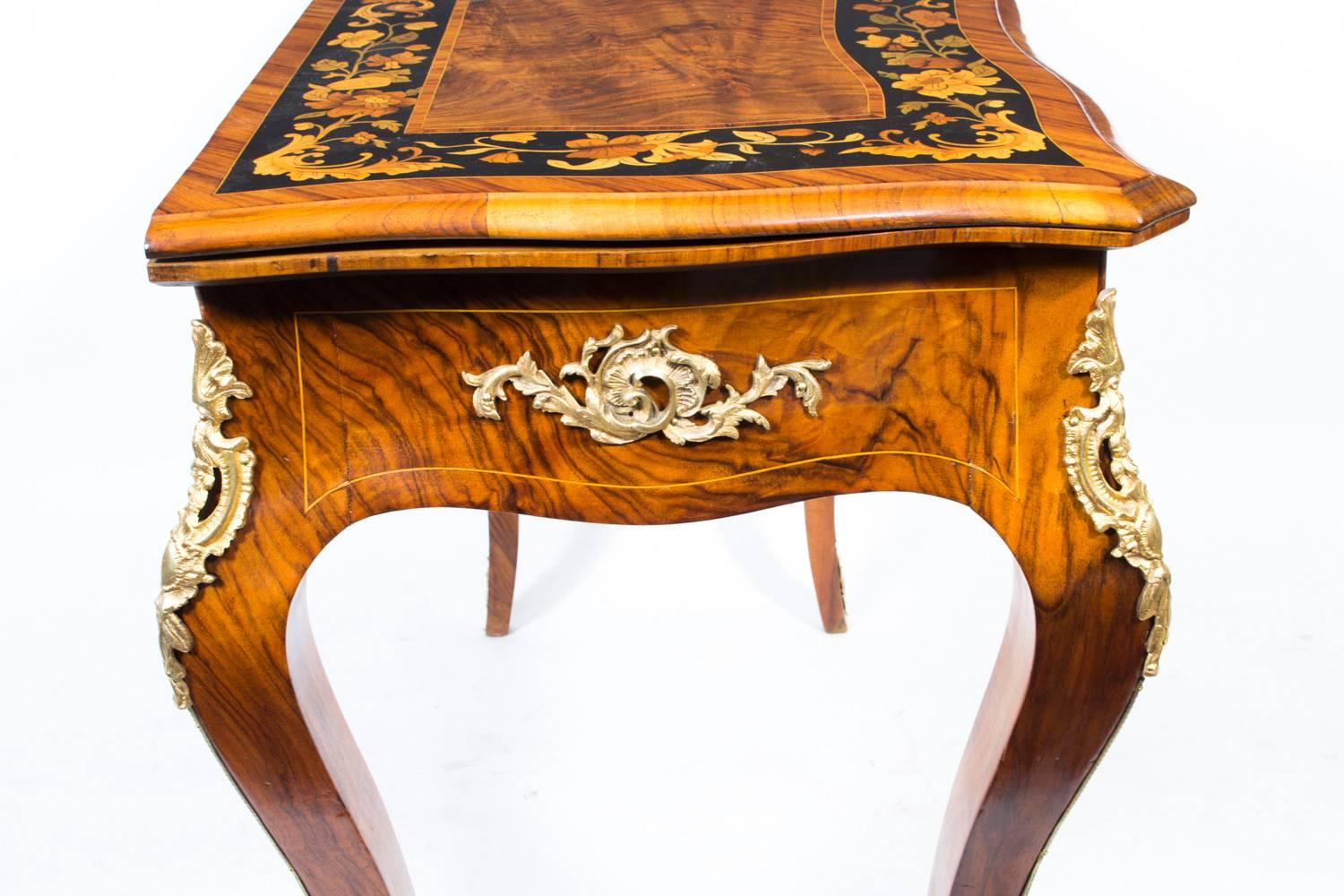 Antique French Card Table with Porcelain Plaques, circa 1880 3