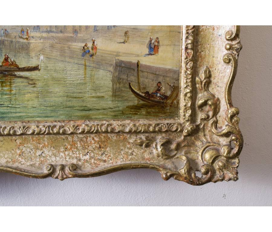 Antique Oil Painting the Grand Canal Venice J.Vivian 2