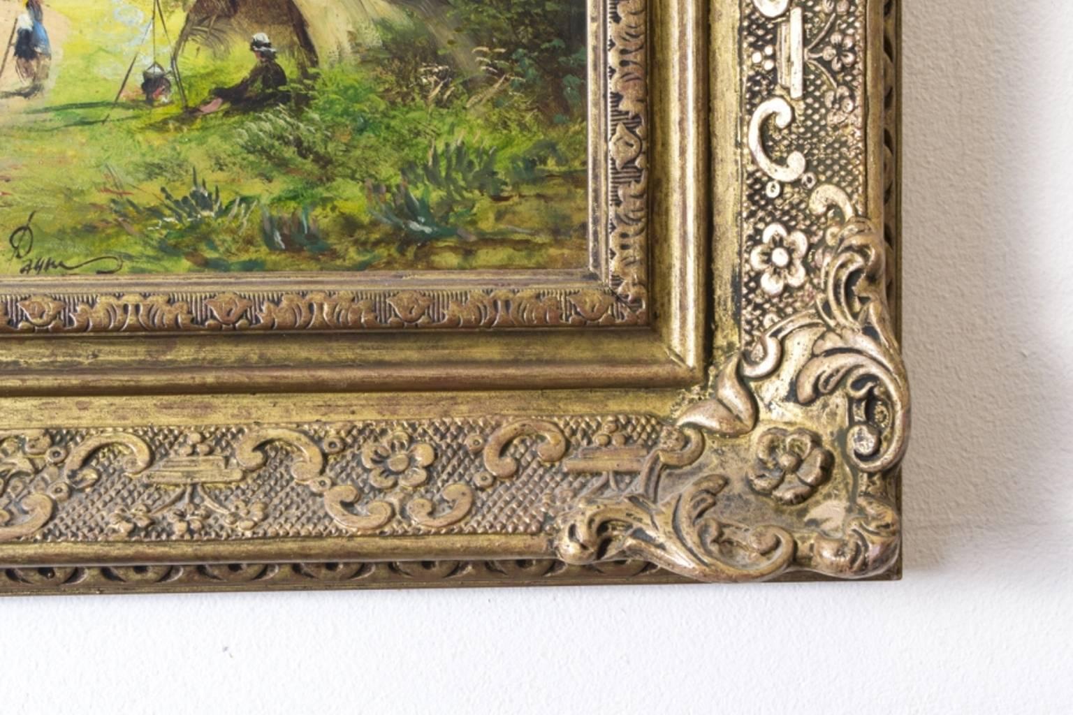 Mid-19th Century Antique Oil Painting David Payne