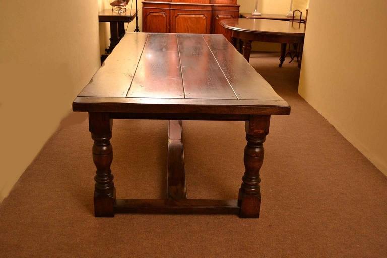 Solid Oak Refectory Dining Table And Eight Carolean Chairs For There Is No Mistaking The Style And Sophisticated Design Of This Exquisite English Solid Oak Refectory