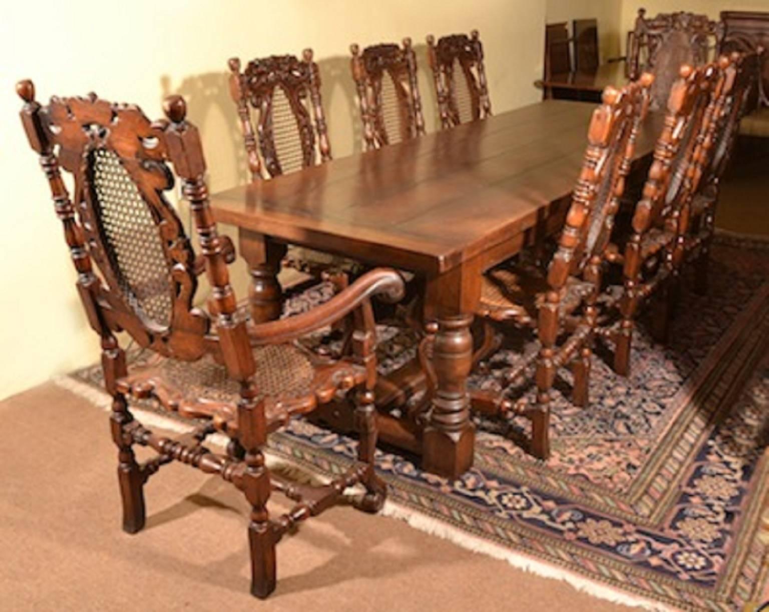 Solid Oak Refectory Dining Table And Eight Ean Chairs For Solid Oak Refectory Dining Table And Eight Ean Chairs For At 1stdibs