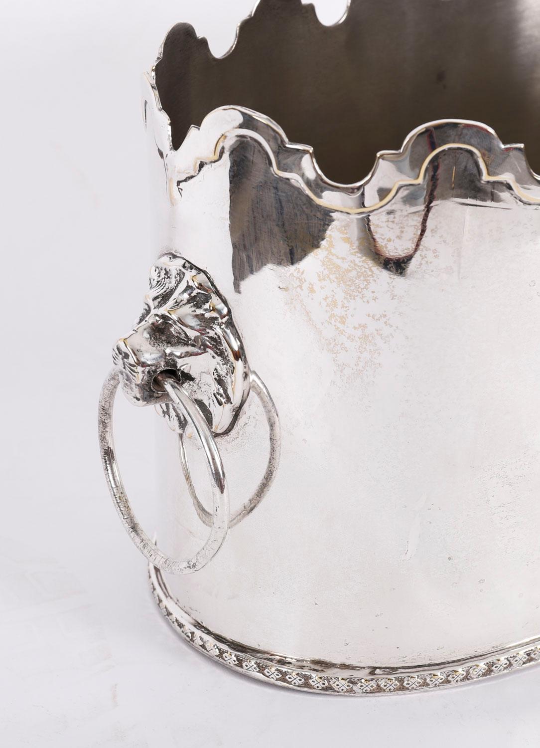 Placcato argento Antico refrigeratore per vino edoardiano in argento del XX secolo in vendita