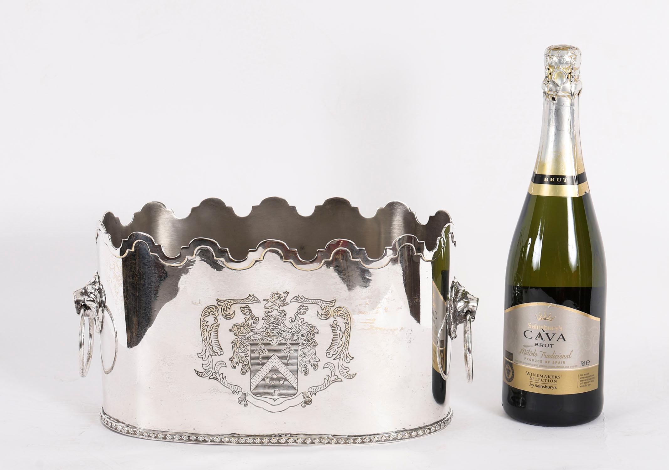 Antico refrigeratore per vino edoardiano in argento del XX secolo in vendita 6