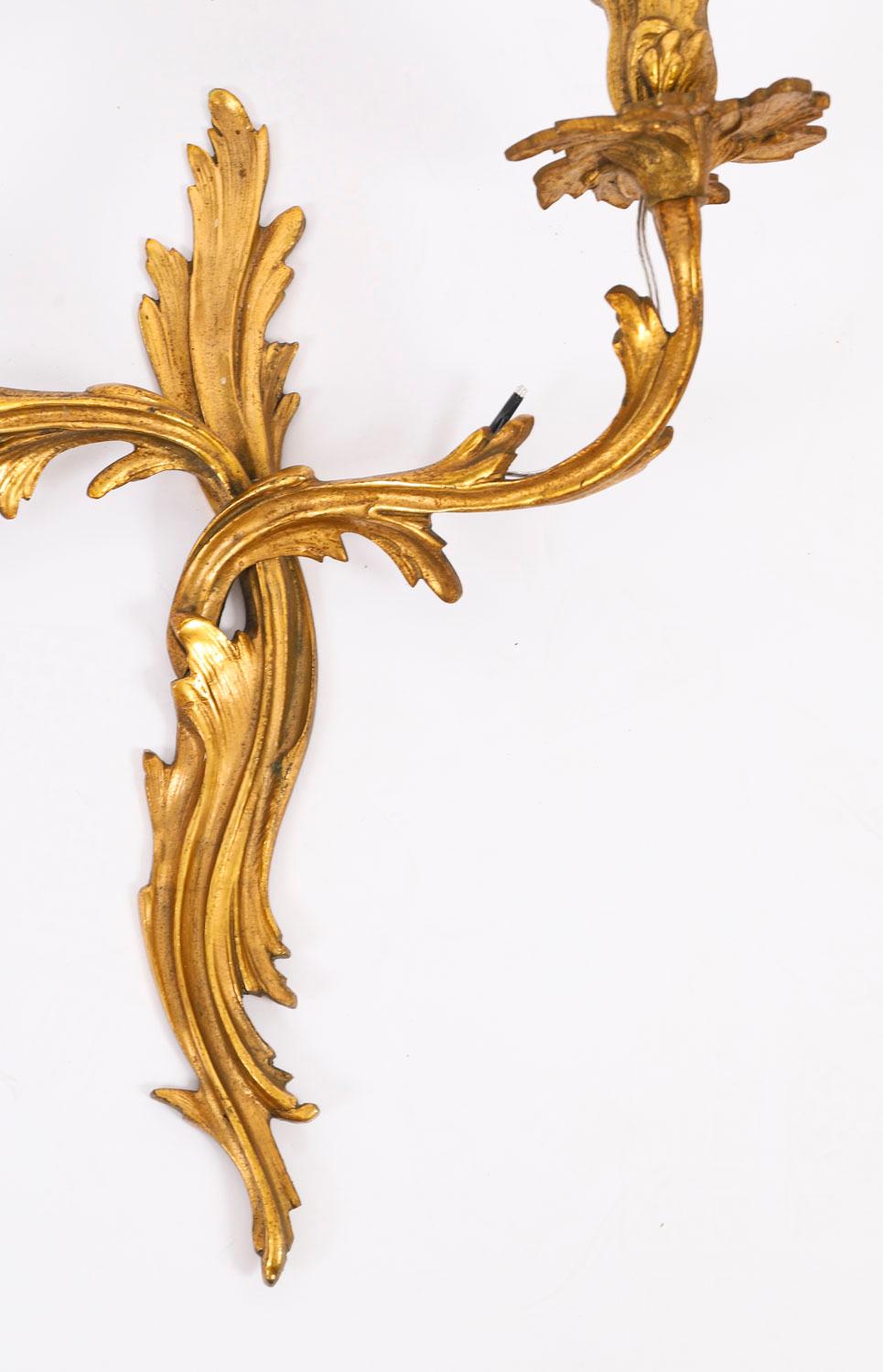 Conjunto Vintage de 6 Apliques de Ormolu de Estilo Neoclásico Francés Siglo XIX en venta 1