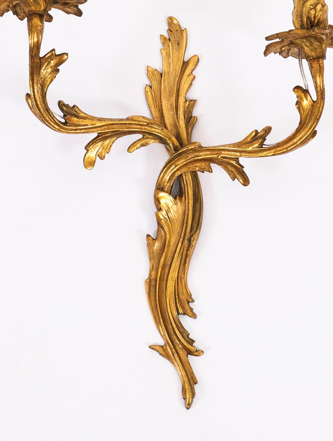 Conjunto Vintage de 6 Apliques de Ormolu de Estilo Neoclásico Francés Siglo XIX en venta 4