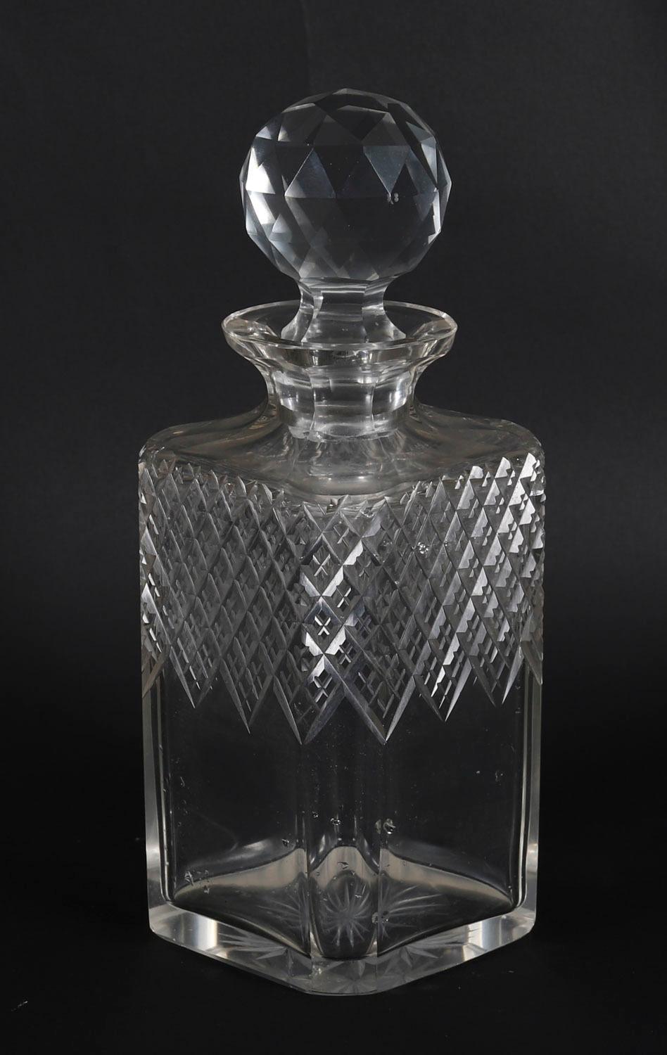 Antike Intarsien Nussbaum Drei Schliff Kristall Dekanter Tantalus C1870 19. im Angebot 7