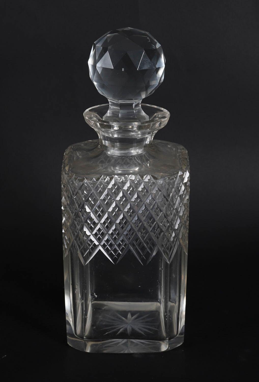 Antike Intarsien Nussbaum Drei Schliff Kristall Dekanter Tantalus C1870 19. im Angebot 9
