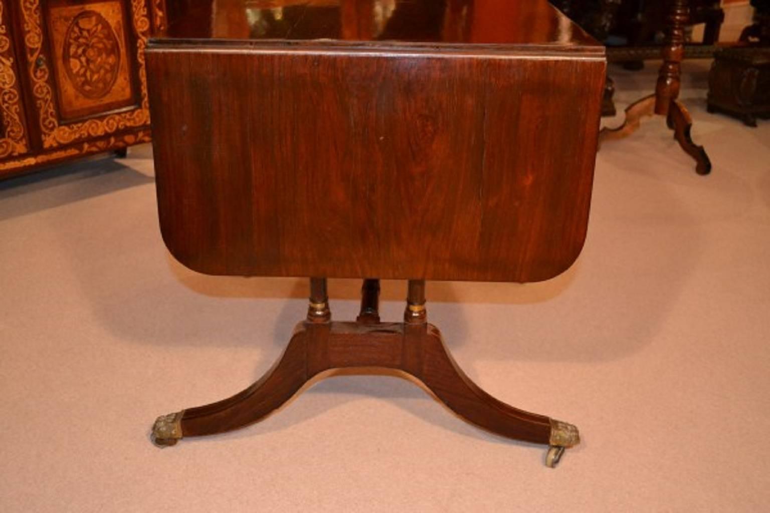 19th Century Regency Rosewood Brass Inlaid Sofa Table 2