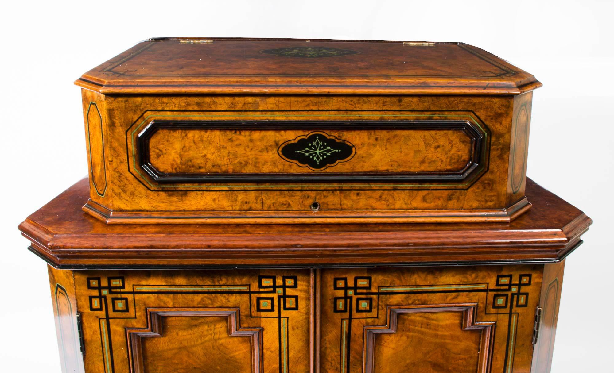 Mid-19th Century Antique Victorian Walnut Davenport Desk, circa 1850