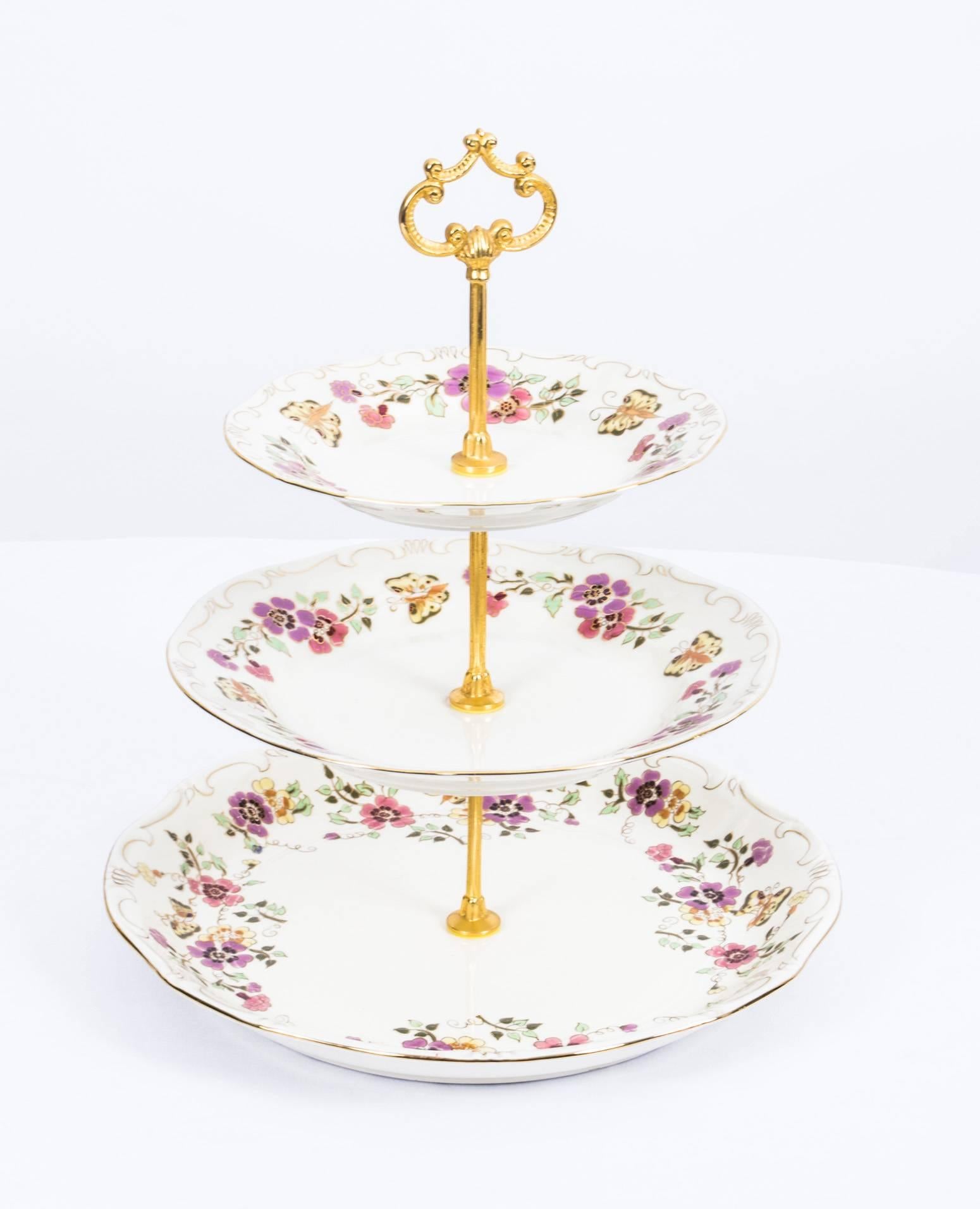 Hungarian Antique Extensive Zsolnay Porcelain Dinner Service for Eight, circa 1930
